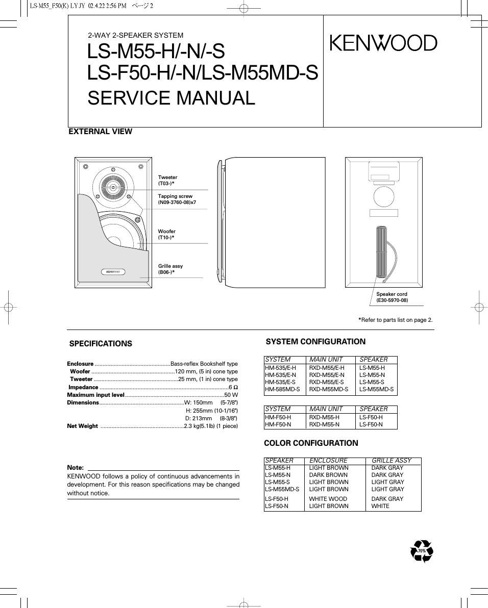 Kenwood LSM 55 Service Manual