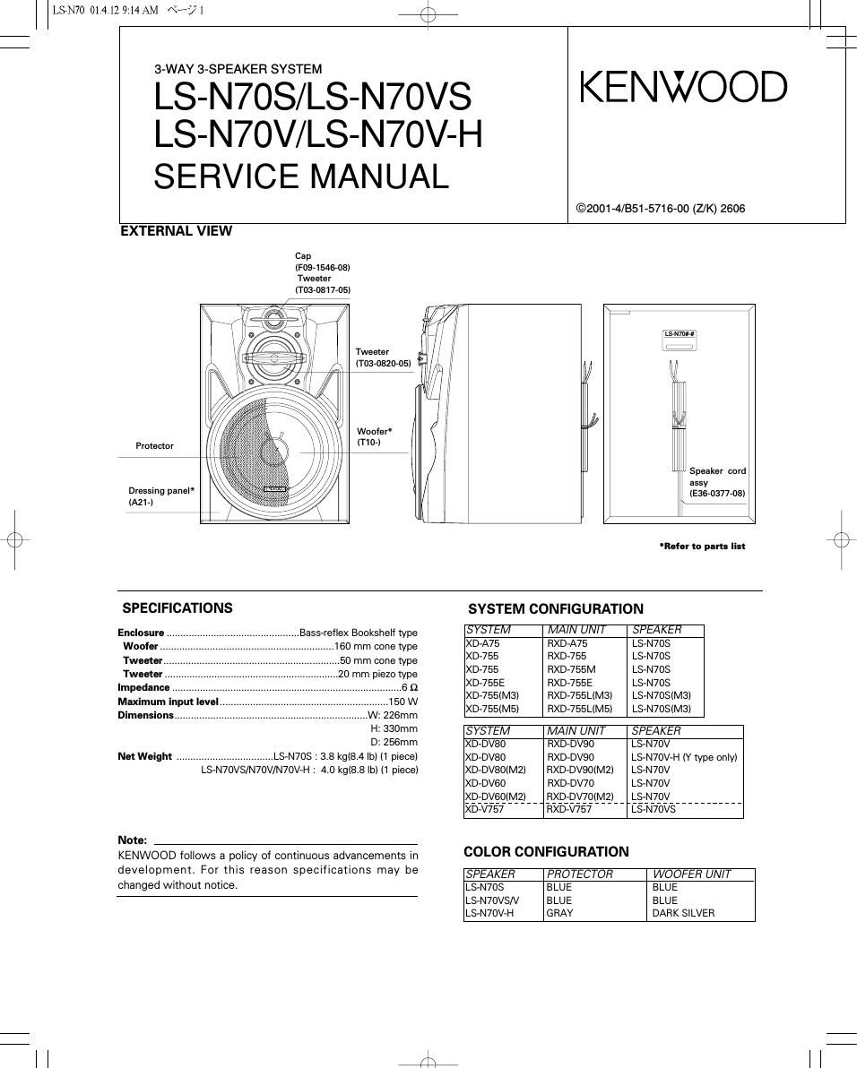 Kenwood LSN 70 S Service Manual