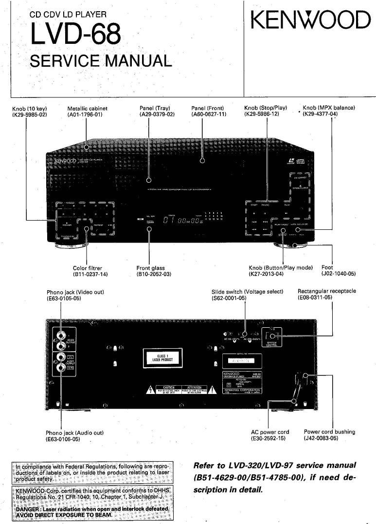 Kenwood LVD 68 Service Manual