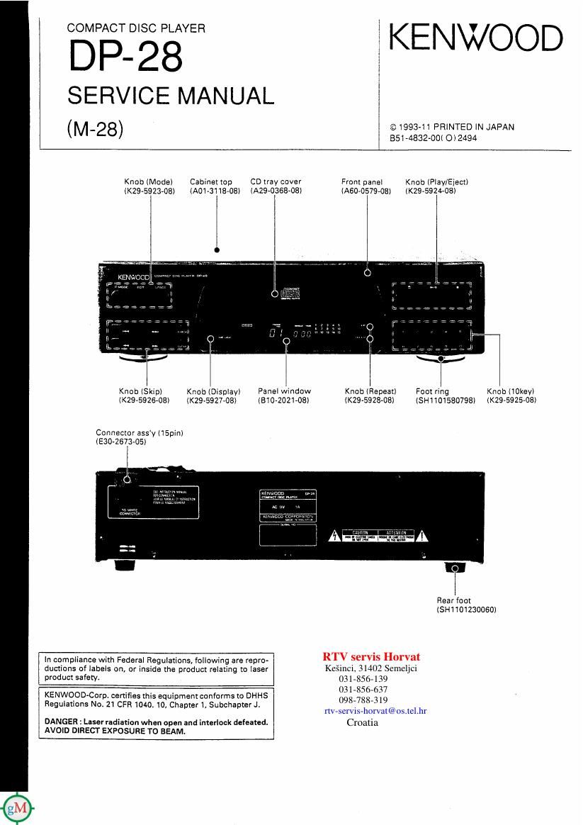 Kenwood M 28 Service Manual