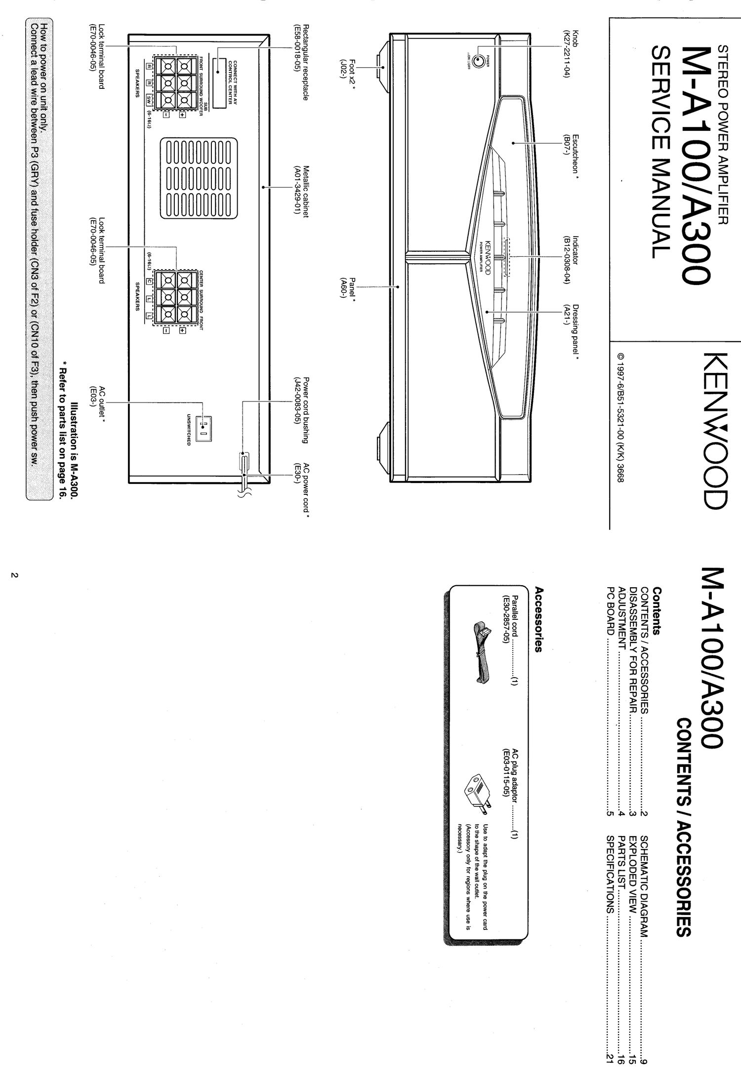 Kenwood MA 100 Service Manual