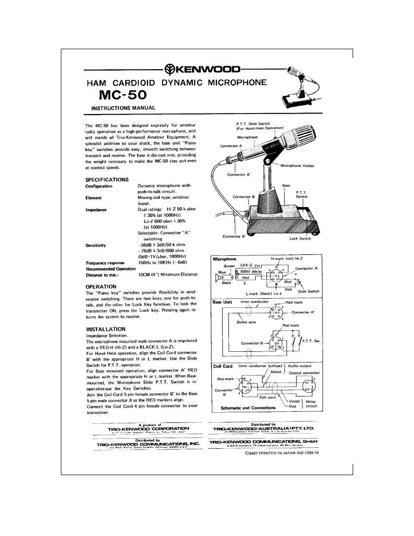 Kenwood MC 50 Service Manual
