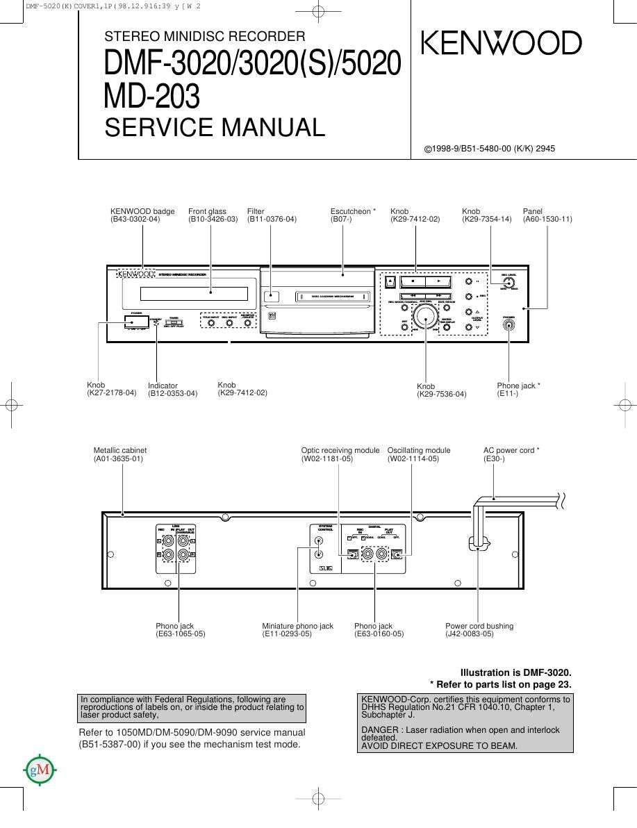 Kenwood MD 203 Service Manual