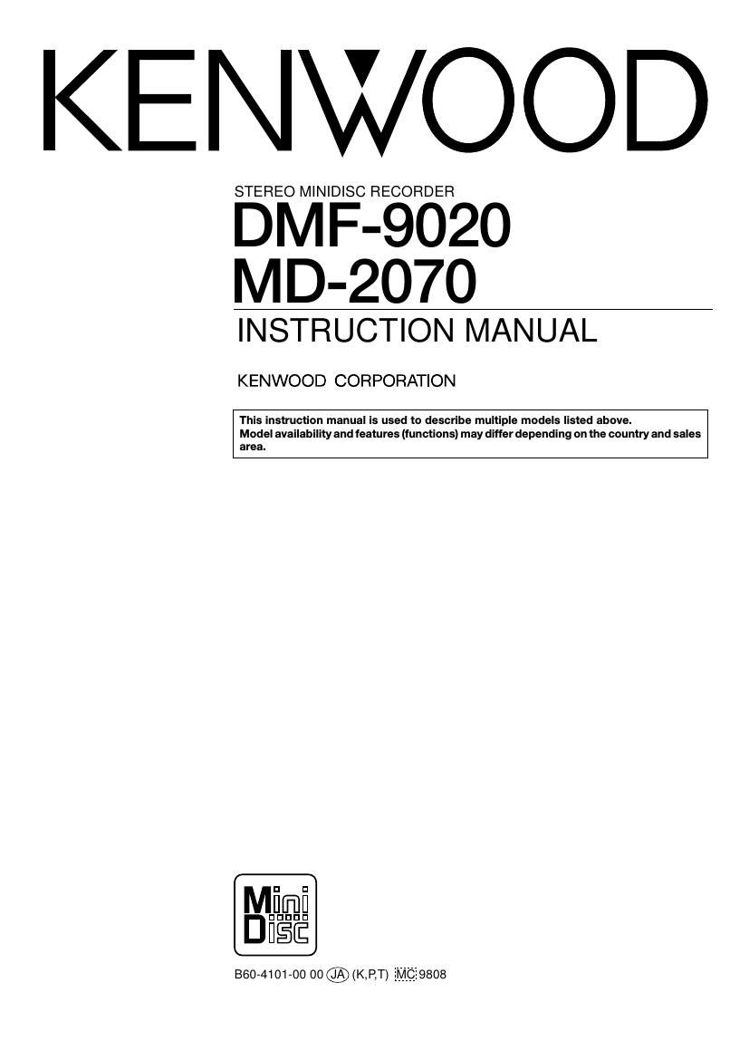 Kenwood MD 2070 Owners Manual