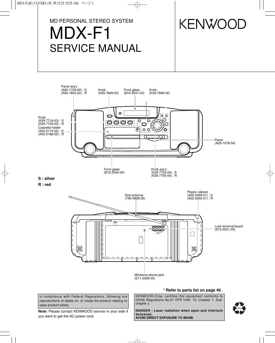 Kenwood MDXF 1 Service Manual