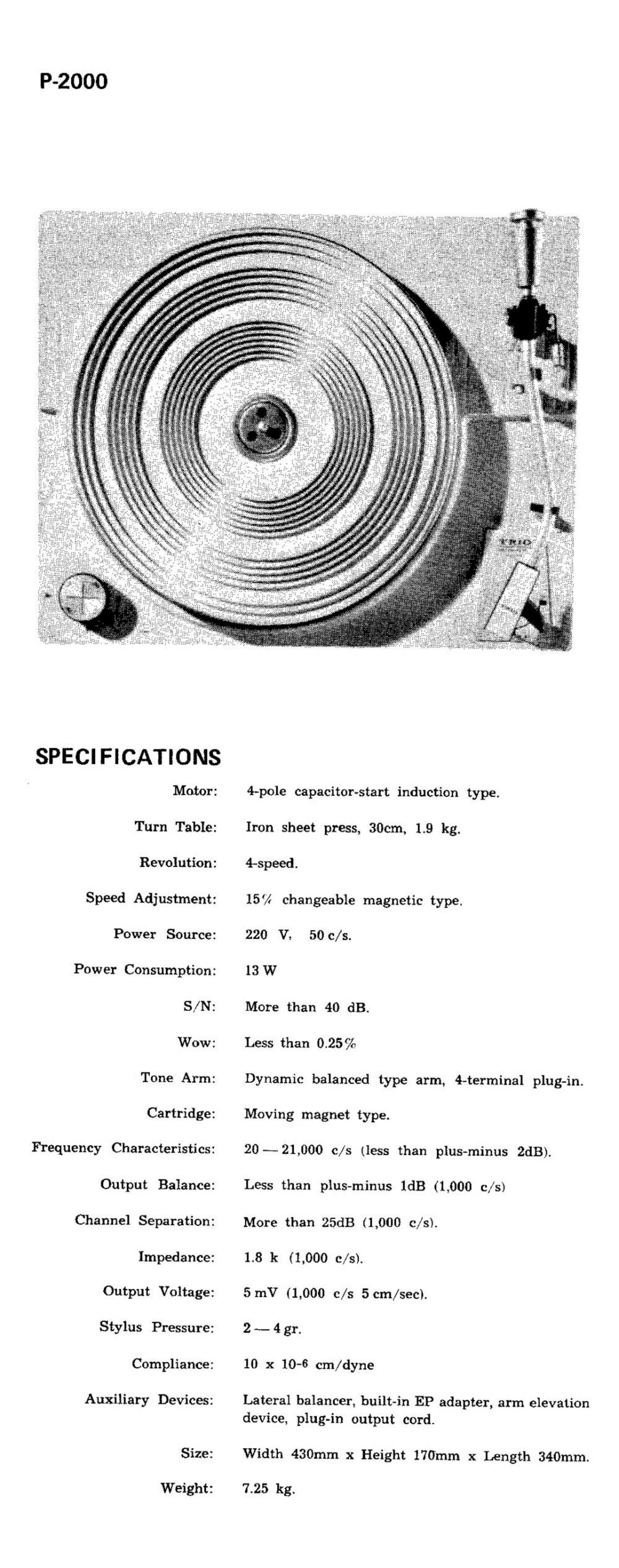 Kenwood P 2000 Brochure