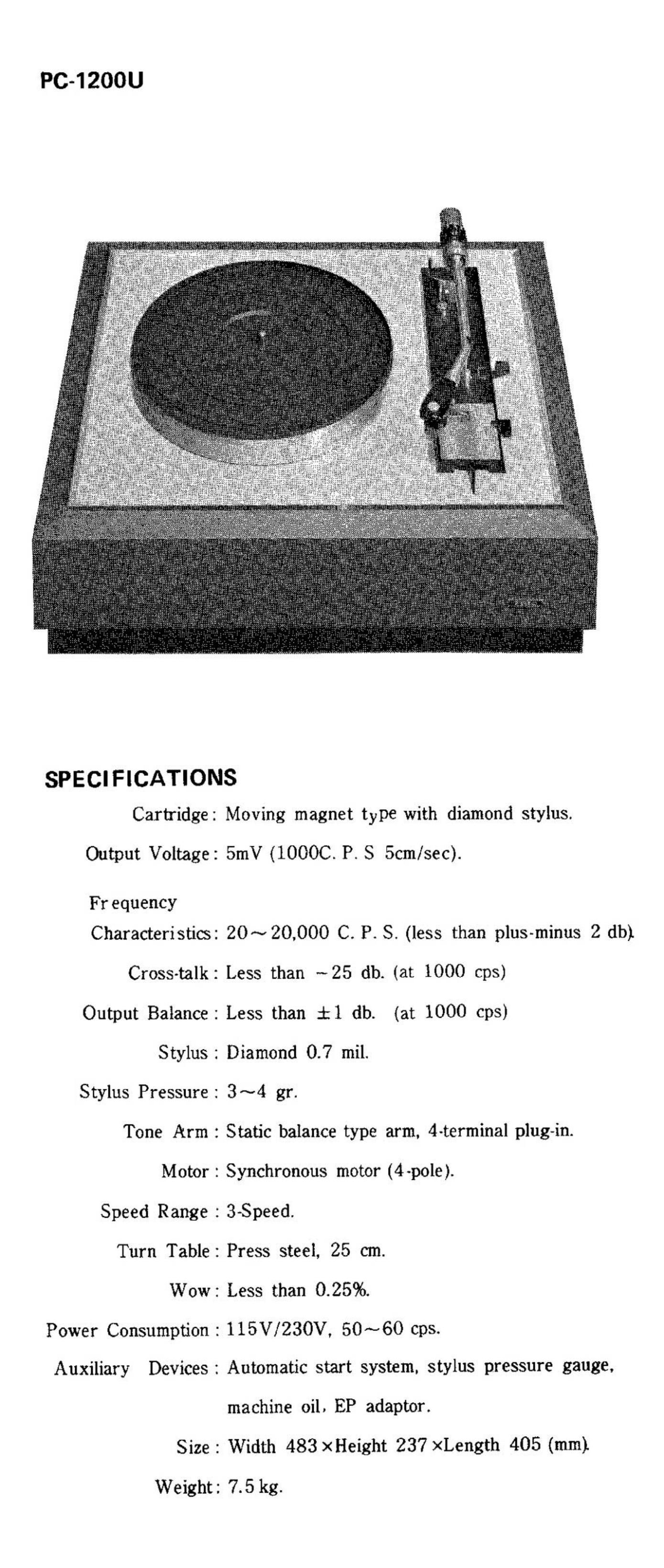 Kenwood PC 1200 U Brochure