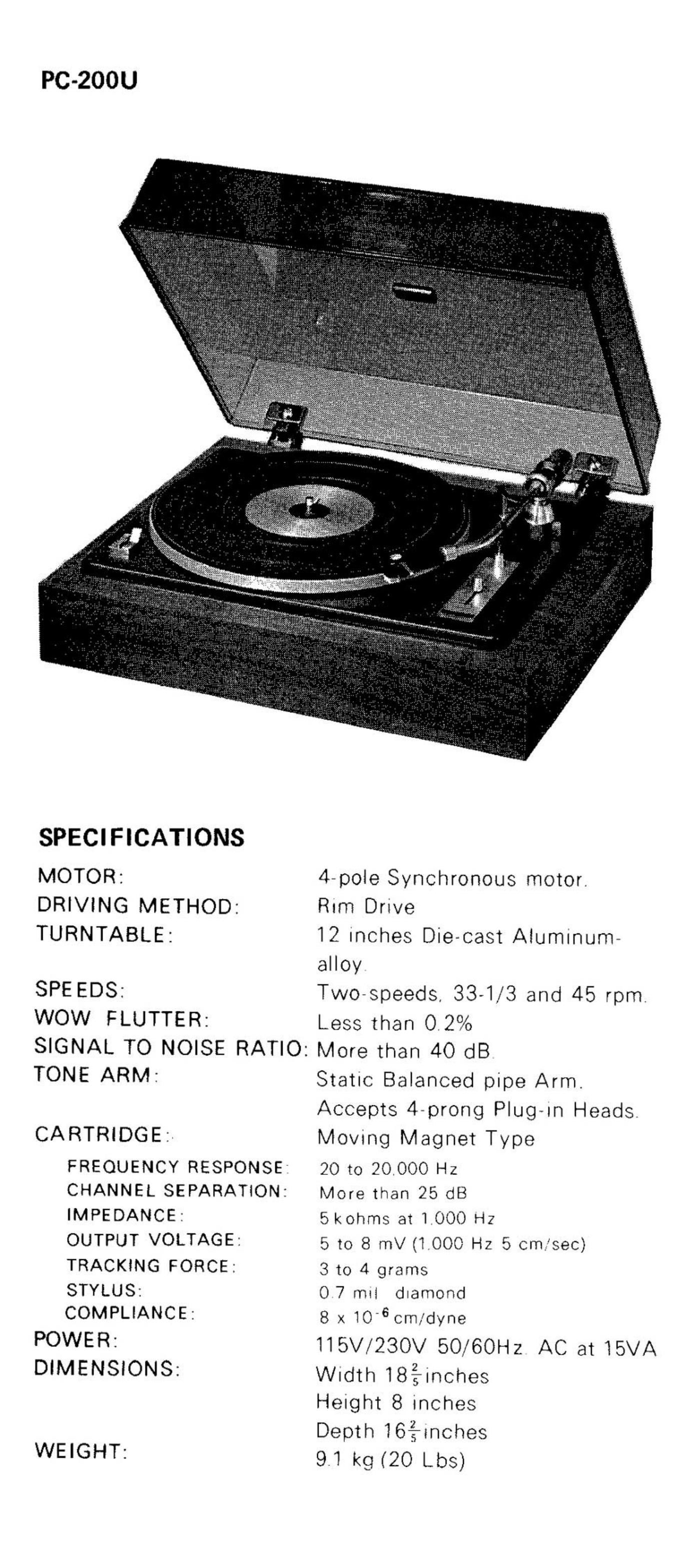 Kenwood PC 200 U Brochure