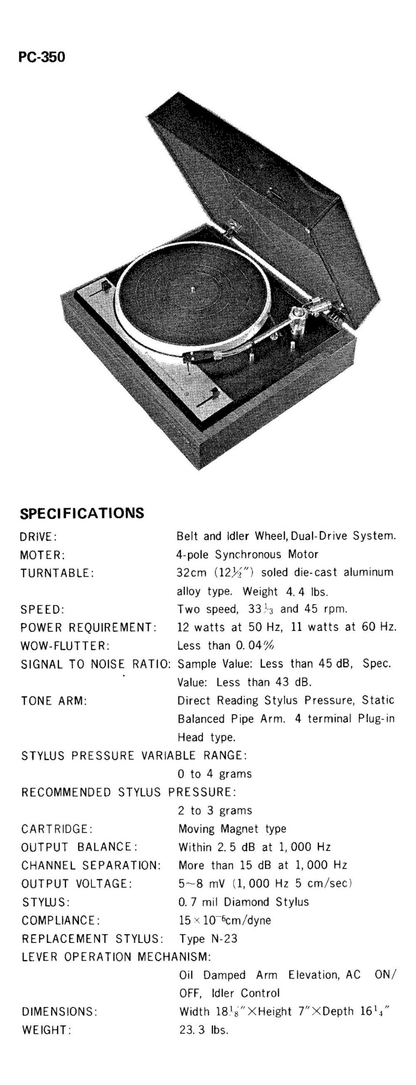 Kenwood PC 350 Brochure