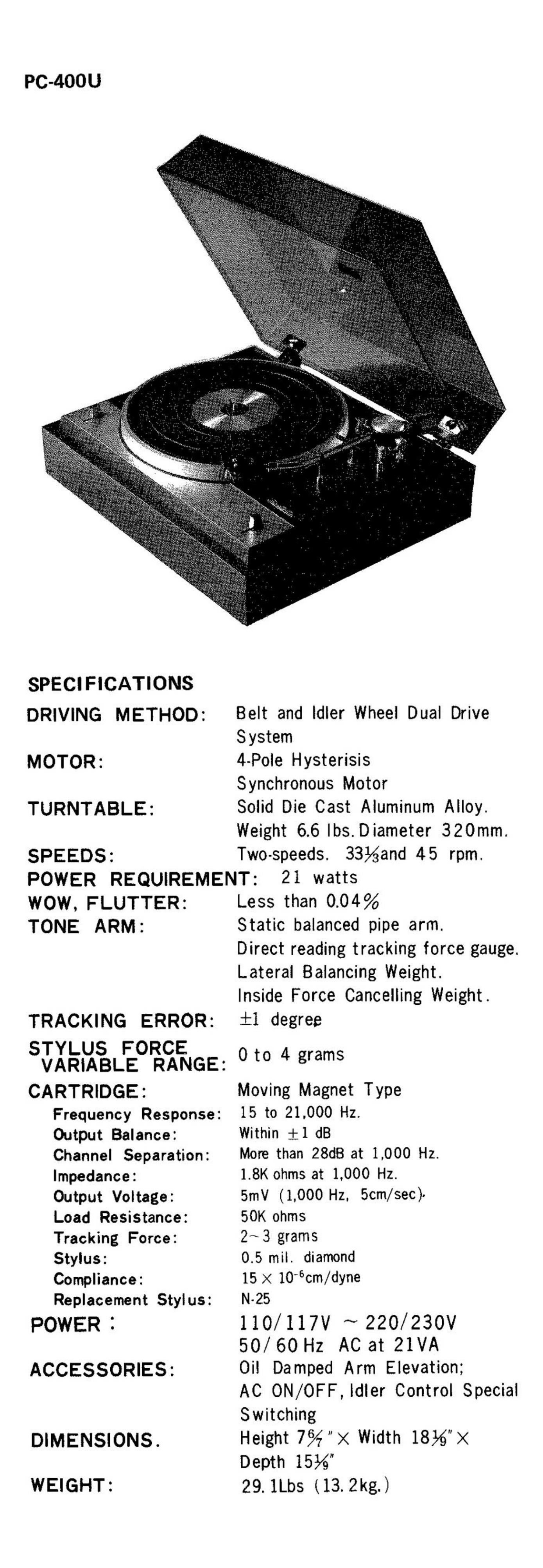 Kenwood PC 400 U Brochure