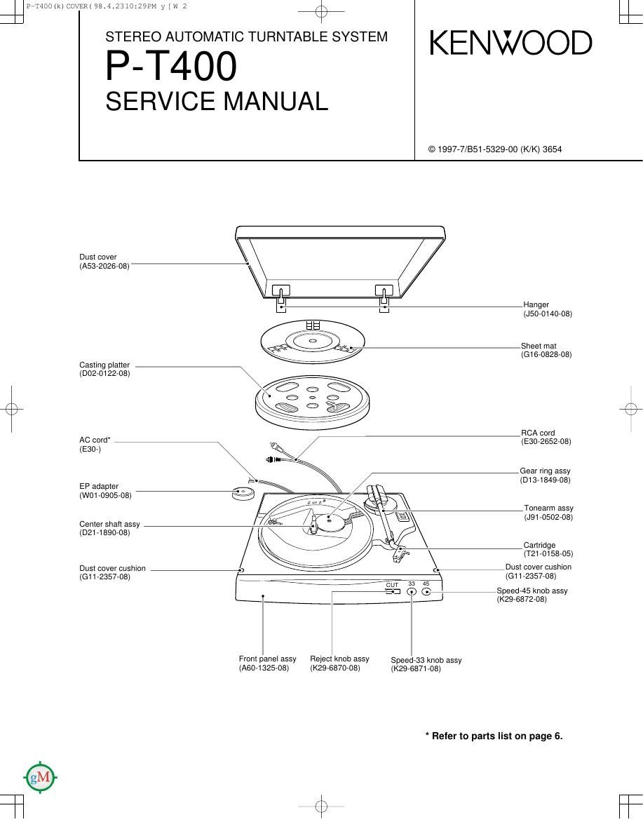 Kenwood PT 400 Service Manual