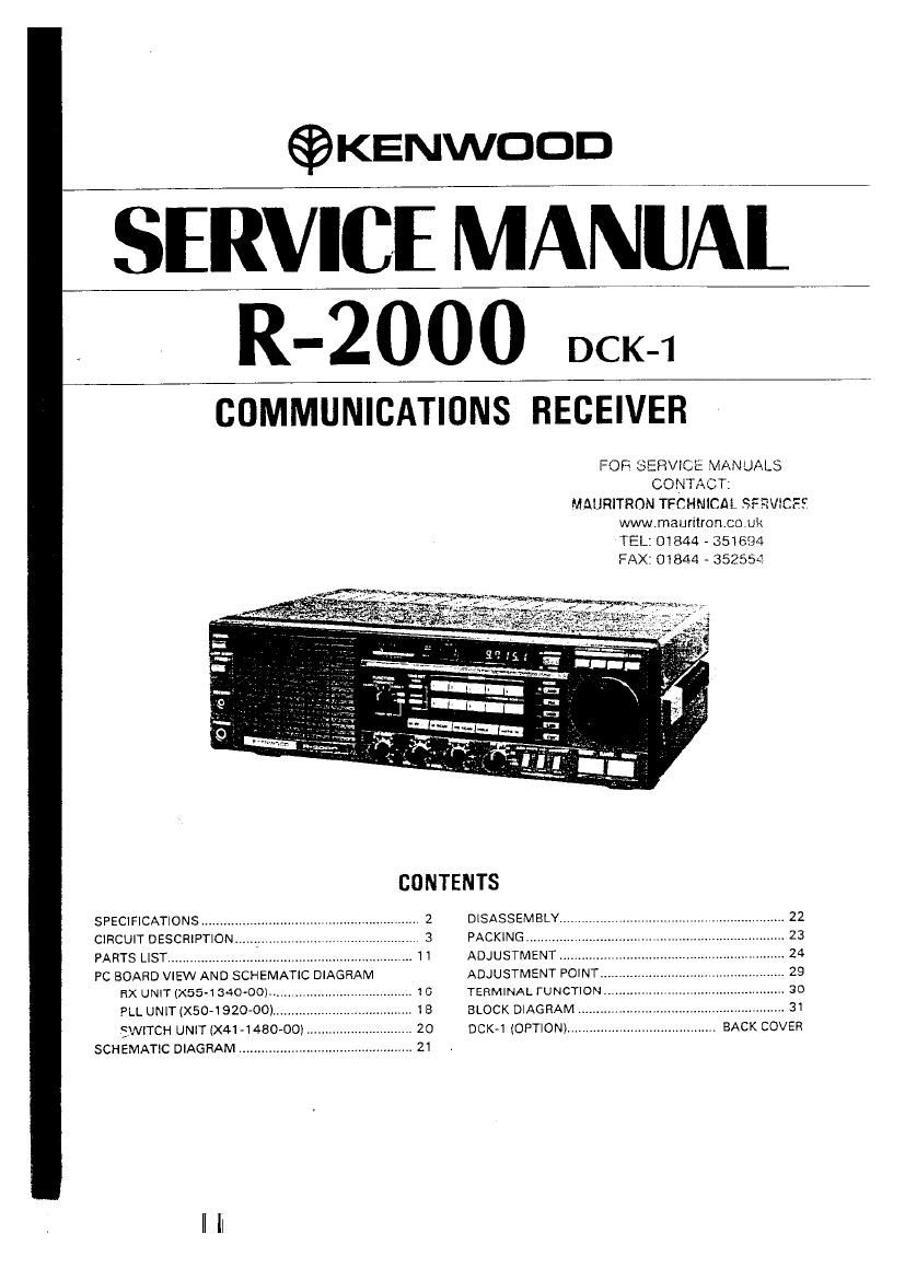 Kenwood R 2000 Service Manual