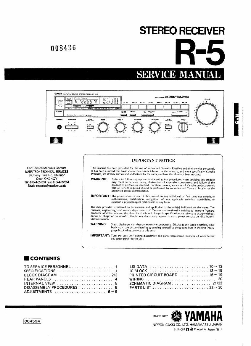 Kenwood R 5 Service Manual