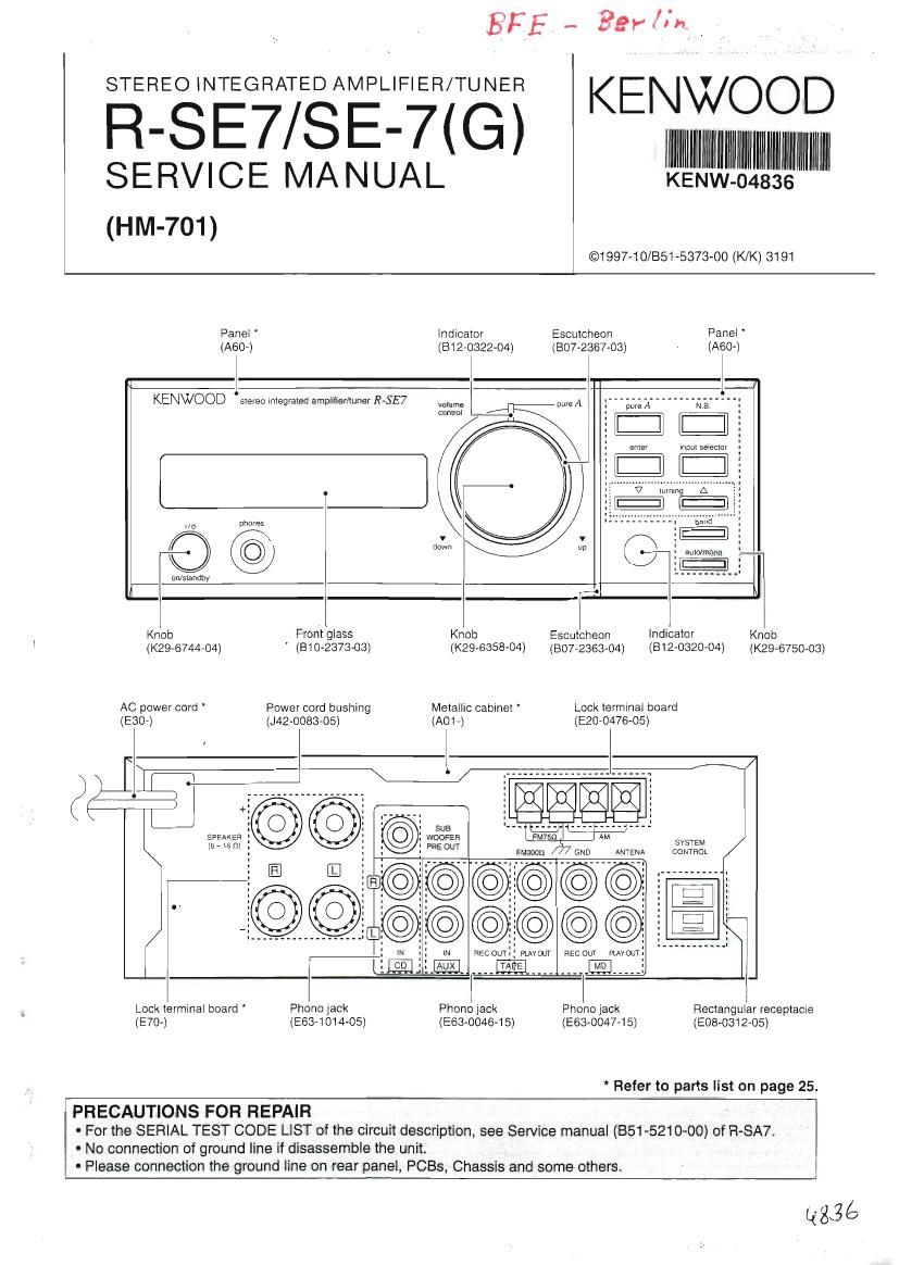 Kenwood RSE 7 Service Manual