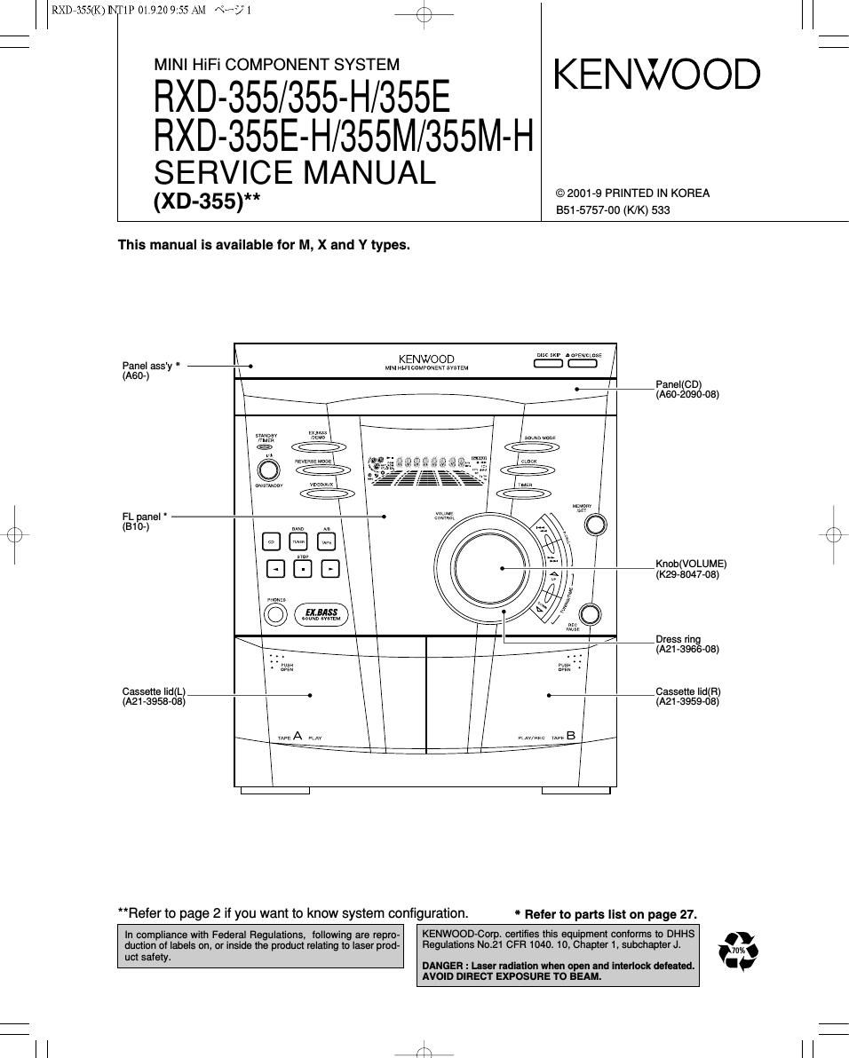 Kenwood RXD 355 Service Manual