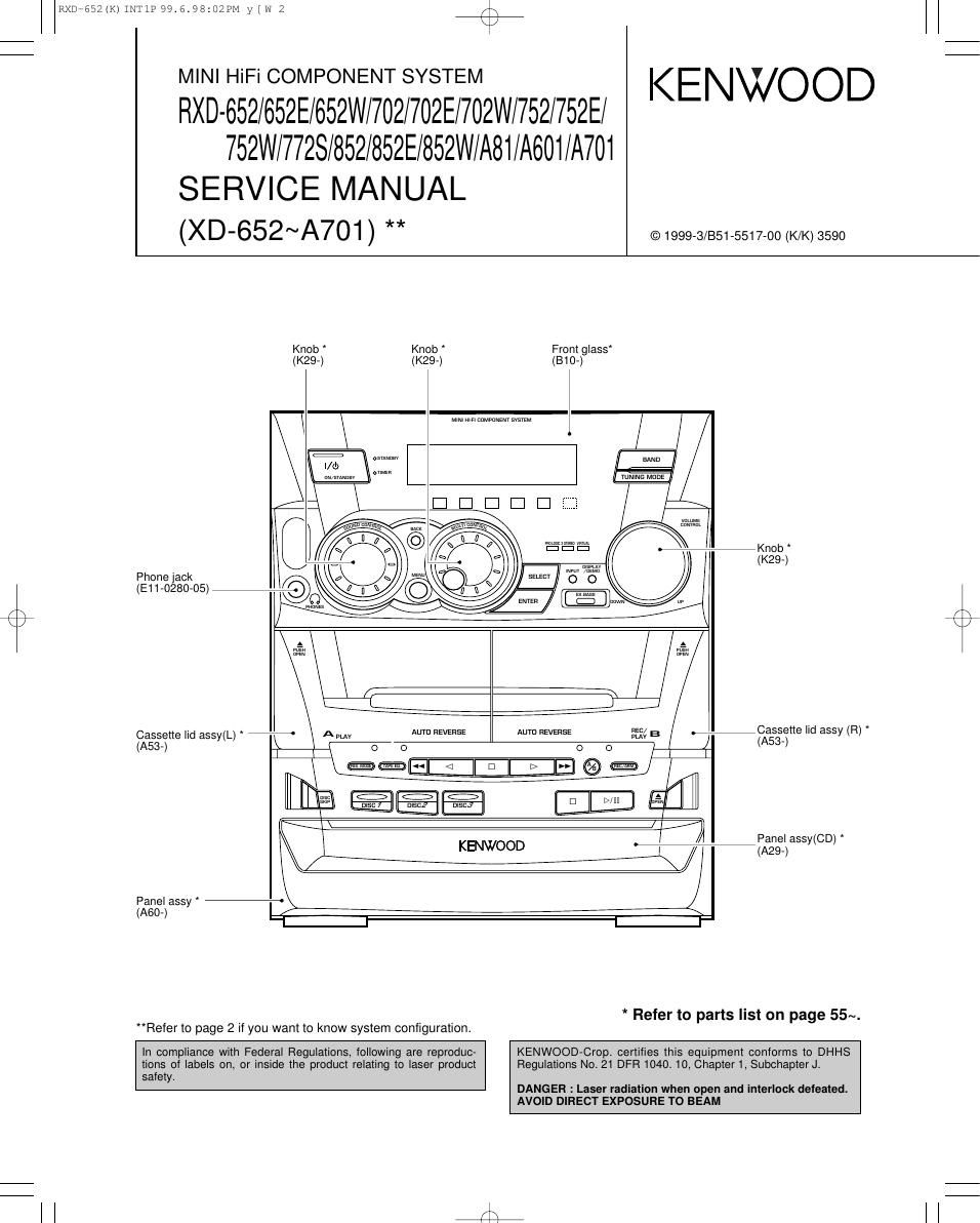 Kenwood RXD 652 W Service Manual