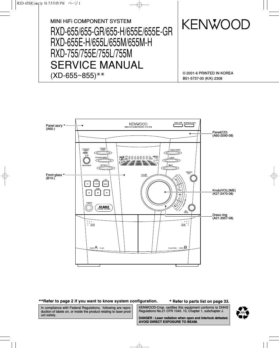 Kenwood RXD 655 Service Manual