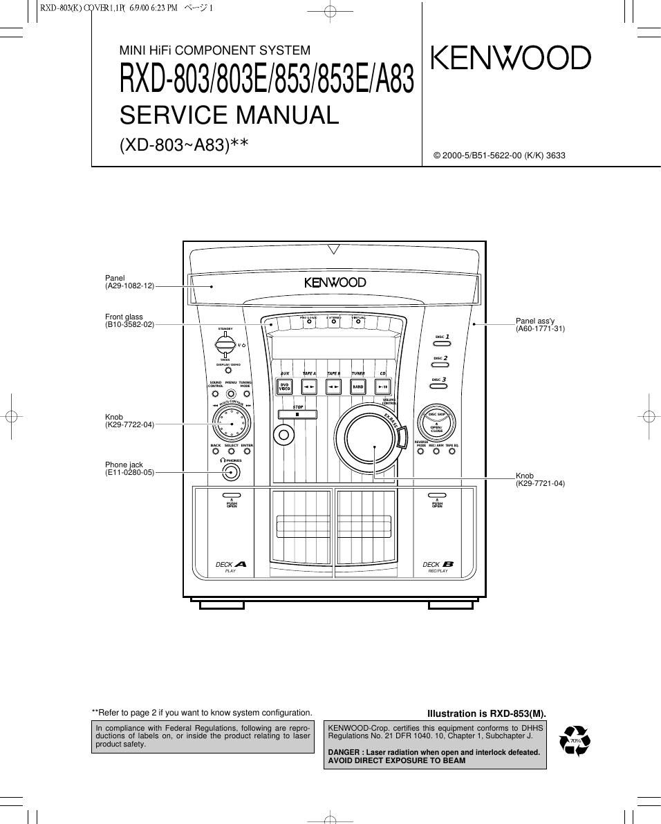 Kenwood RXD 853 Service Manual
