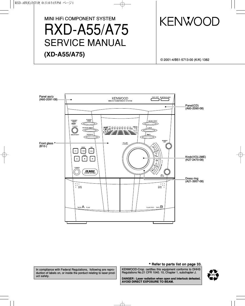 Kenwood RXDA 55 Service Manual