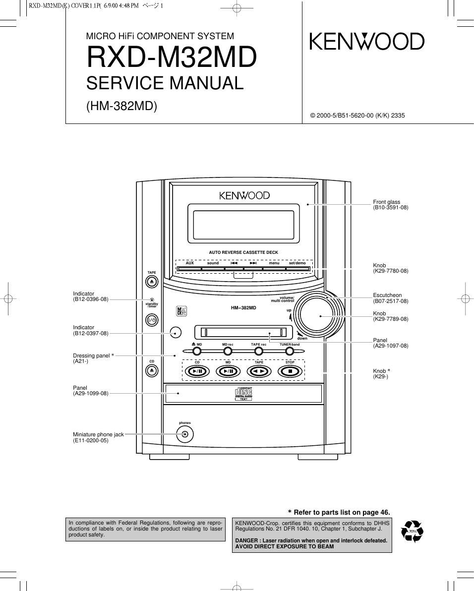 Kenwood RXDM 32 MD Service Manual
