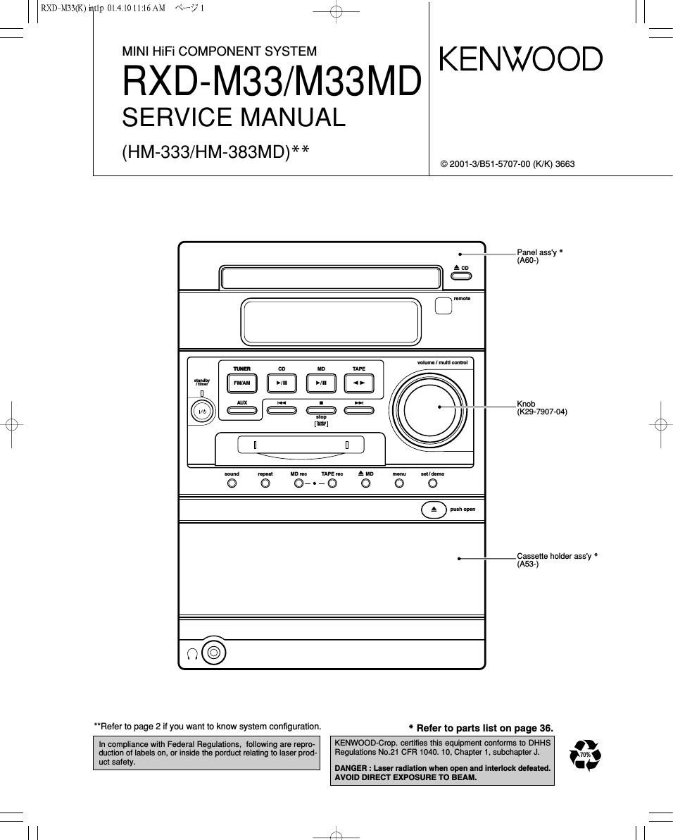 Kenwood RXDM 33 MD Service Manual
