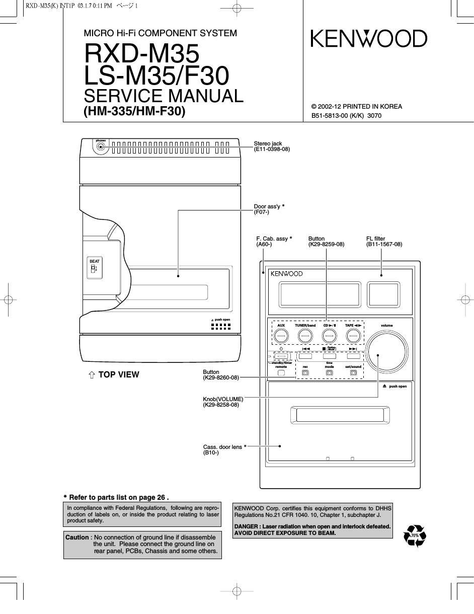 Kenwood RXDM 35 Service Manual