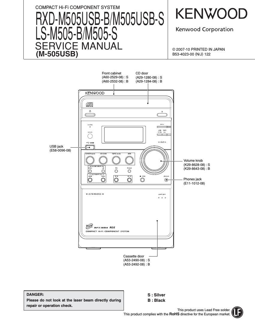 Kenwood RXDM 505 USBB Service Manual
