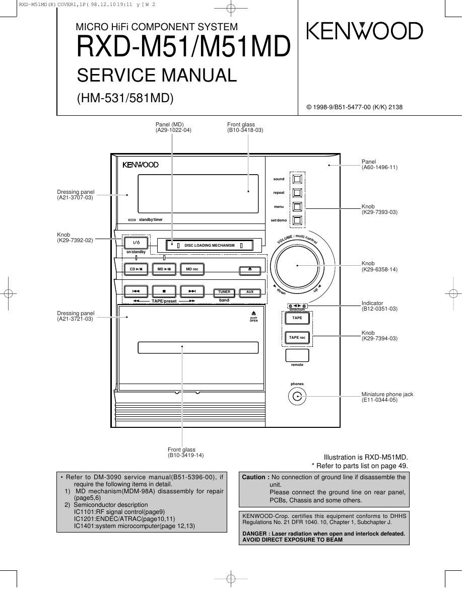 Kenwood RXDM 51 MD Service Manual