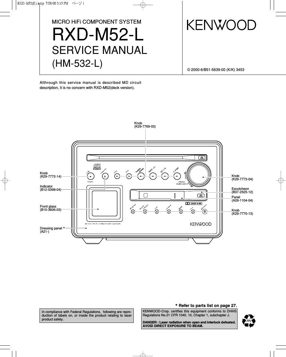 Kenwood RXDM 52 L Service Manual