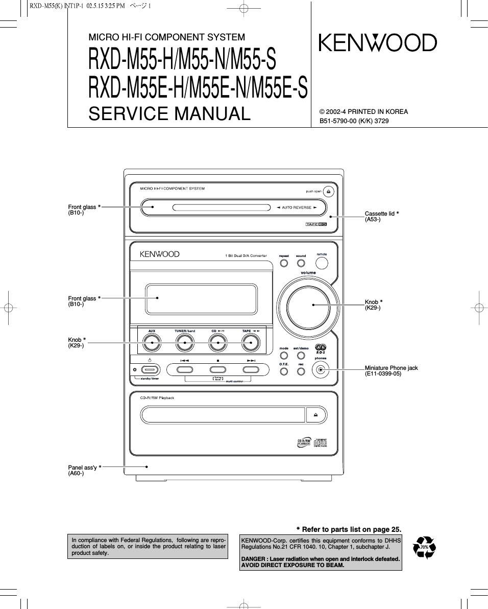 Kenwood RXDM 55 Service Manual