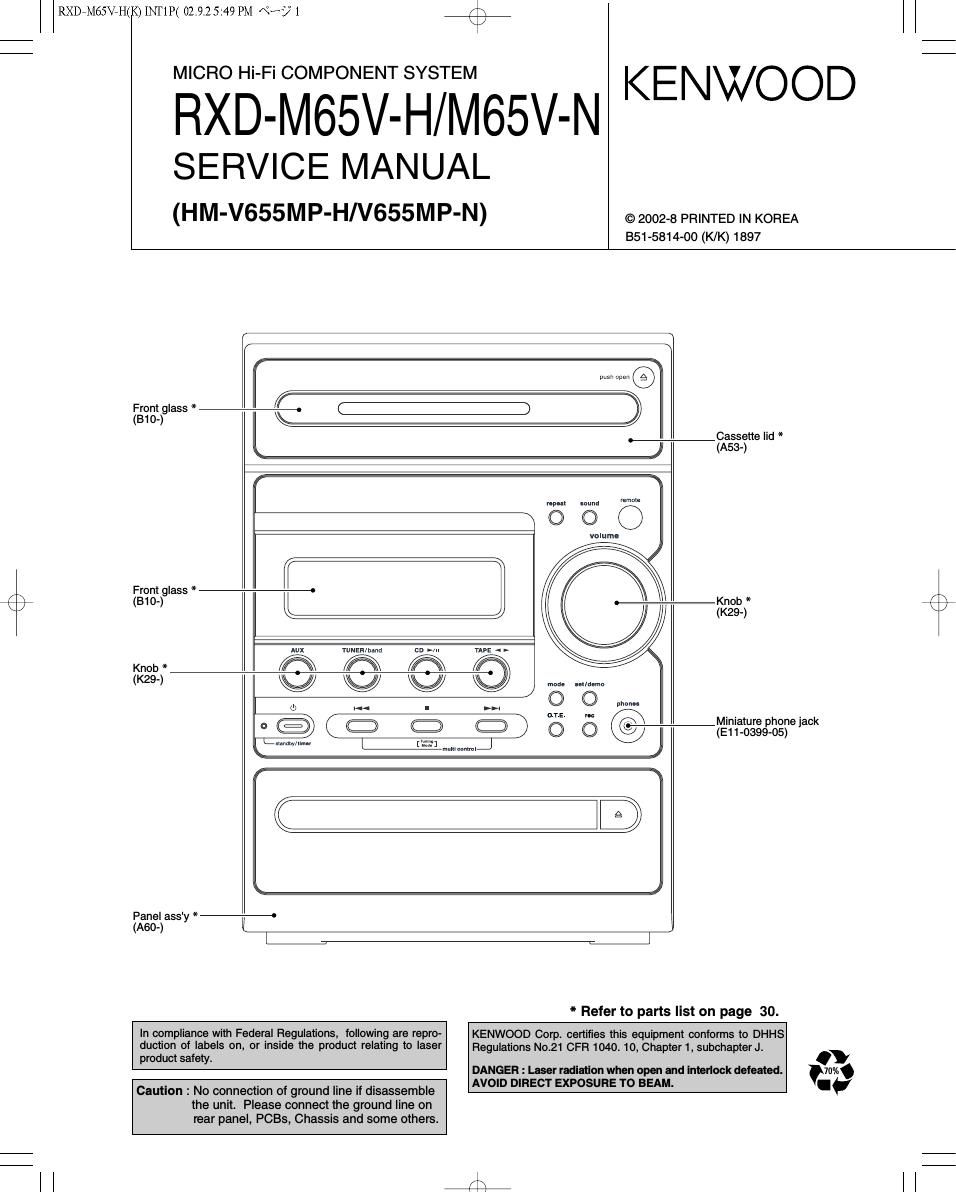 Kenwood RXDM 65 V Service Manual