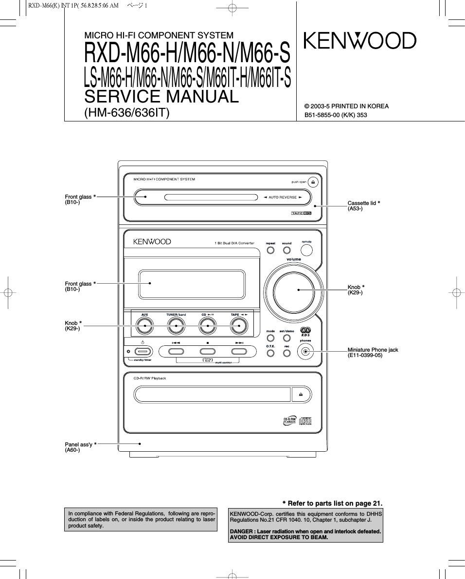 Kenwood RXDM 66 H Service Manual