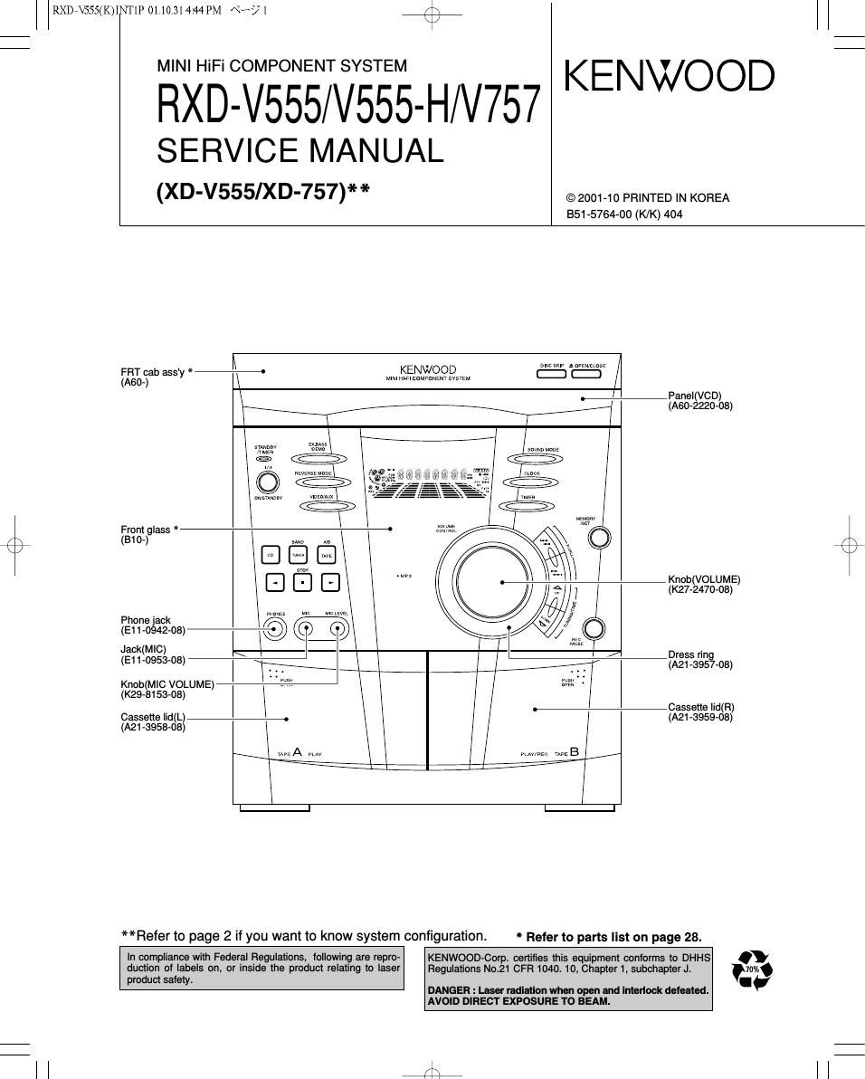 Kenwood RXDV 555 Service Manual
