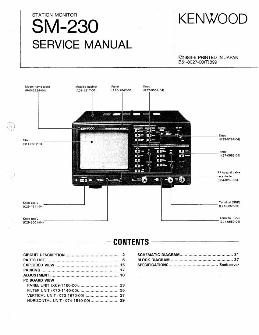 Kenwood SM 230 Service Manual