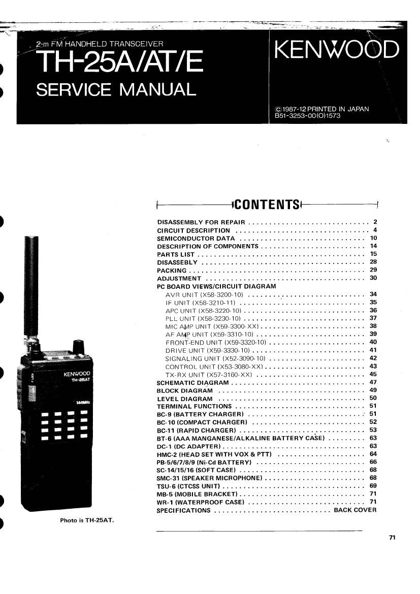 Kenwood TH 25 Service Manual