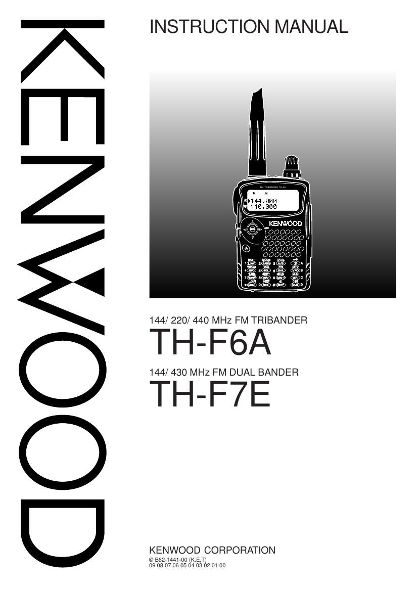 Kenwood THF 6 A Owners Manual