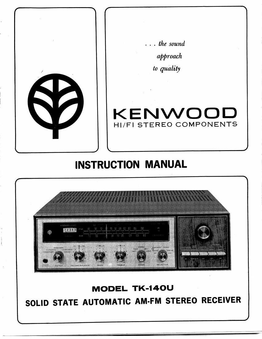 Kenwood TK 140 U Owners Manual