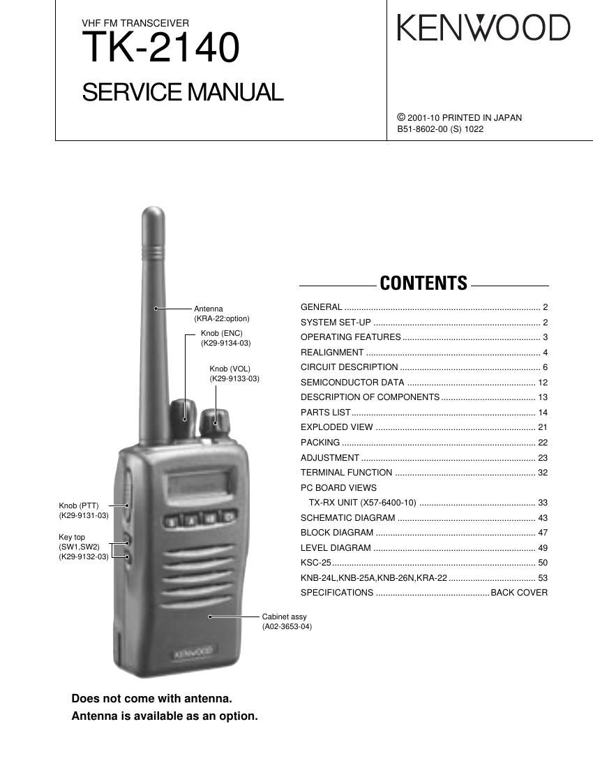 Kenwood TK 2140 Service Manual