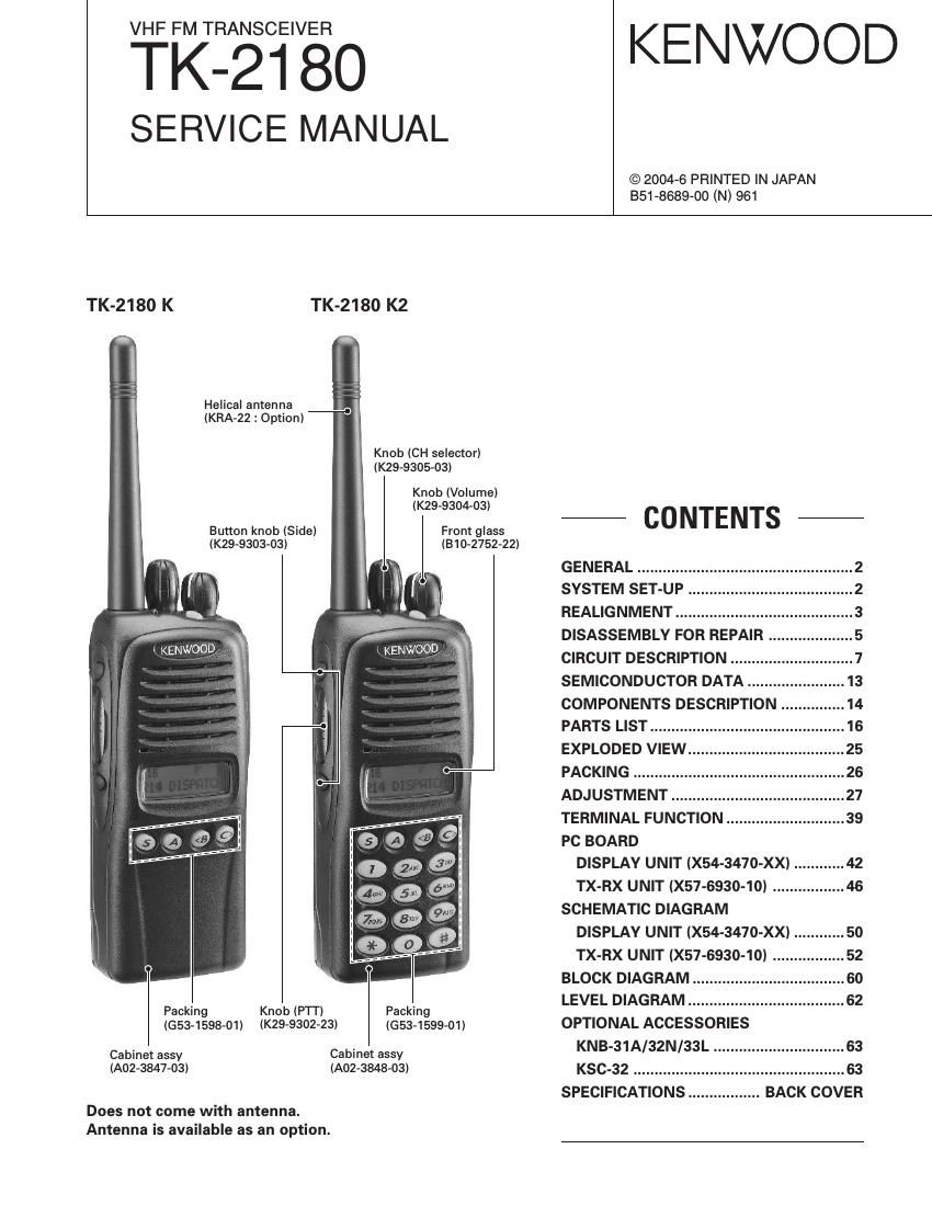 Kenwood TK 2180 Service Manual