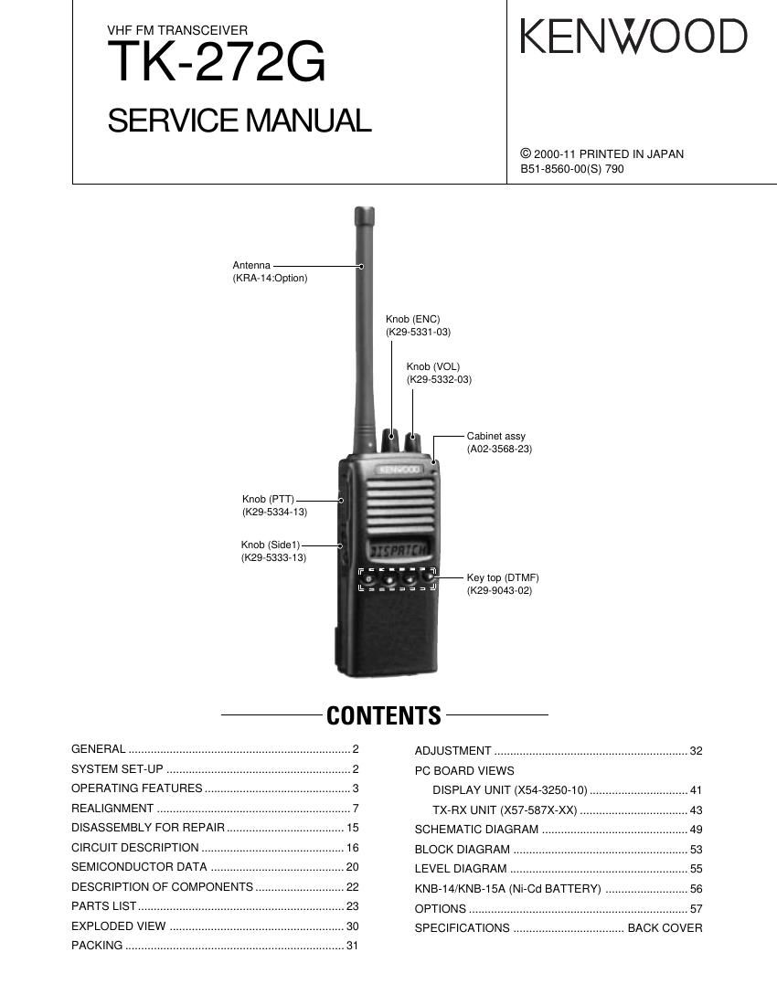 Kenwood TK 272 G Service Manual