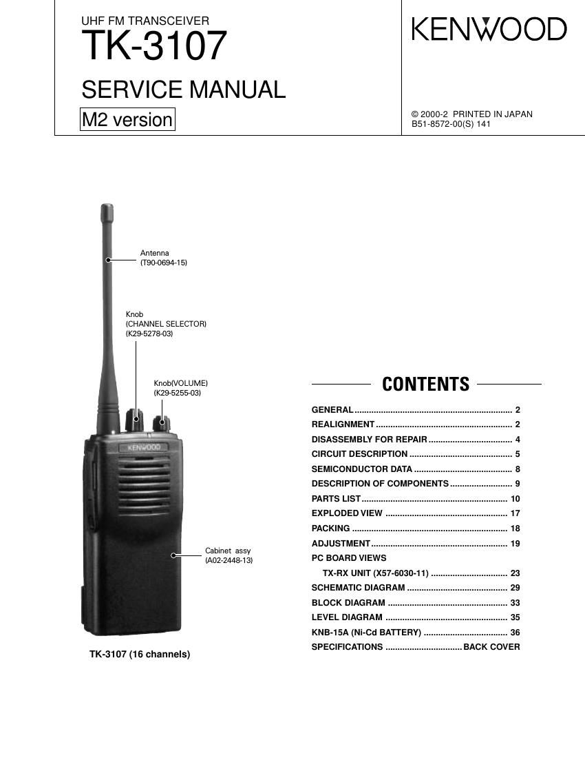 Kenwood TK 3107 Service Manual