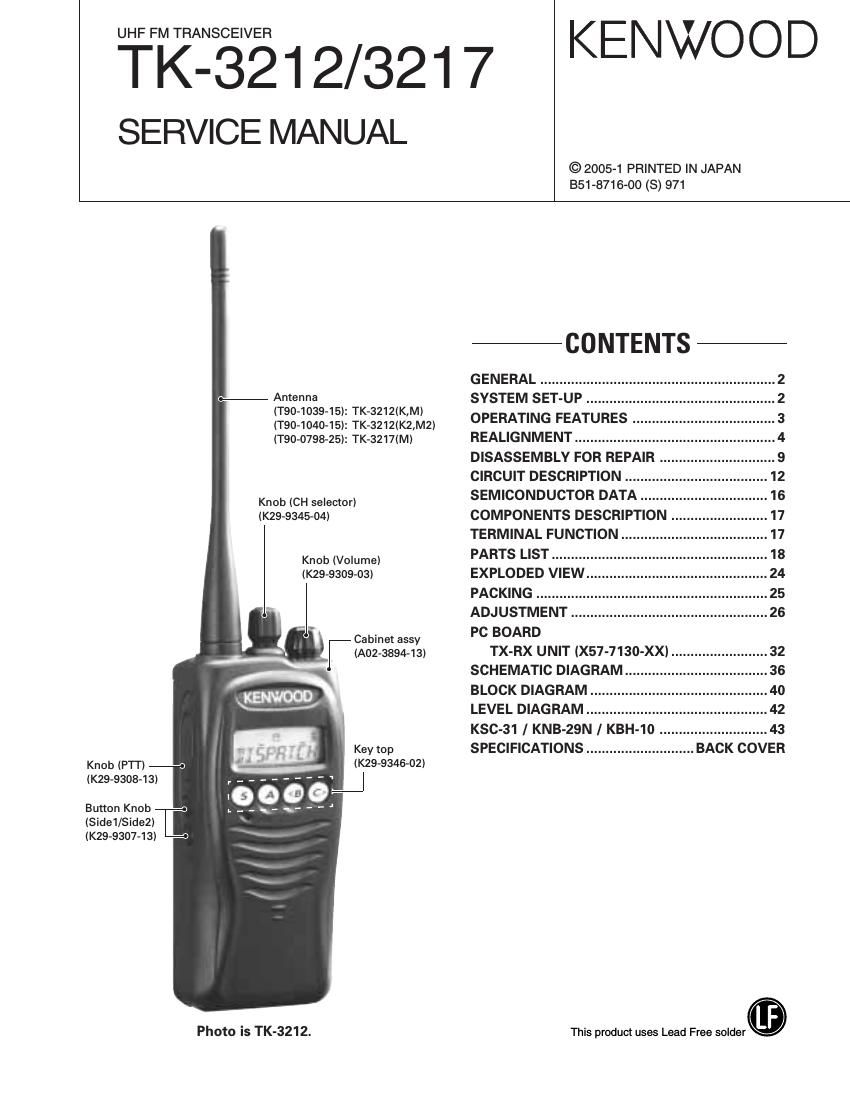Kenwood TK 3212 Service Manual