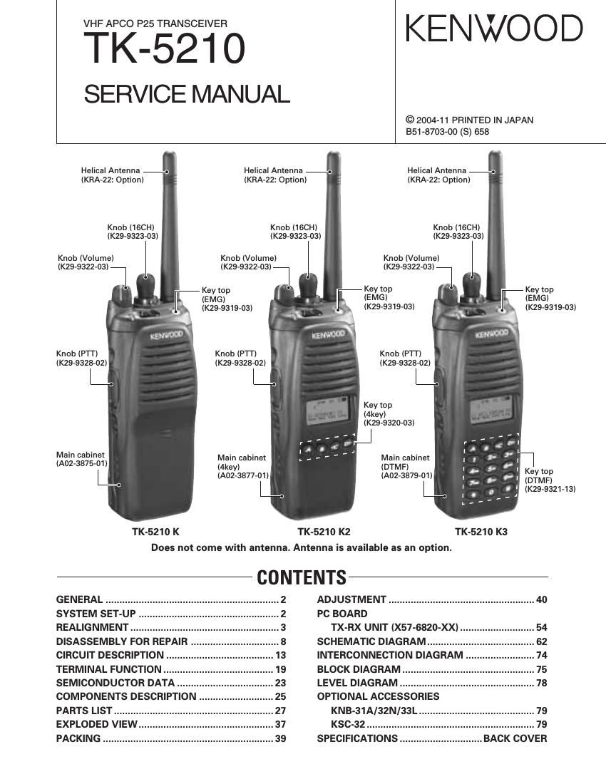 Kenwood TK 5210 Service Manual
