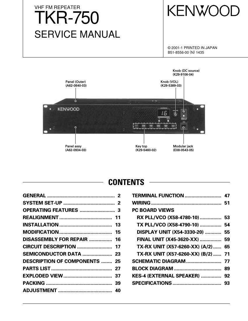 Kenwood TKR 750 Service Manual