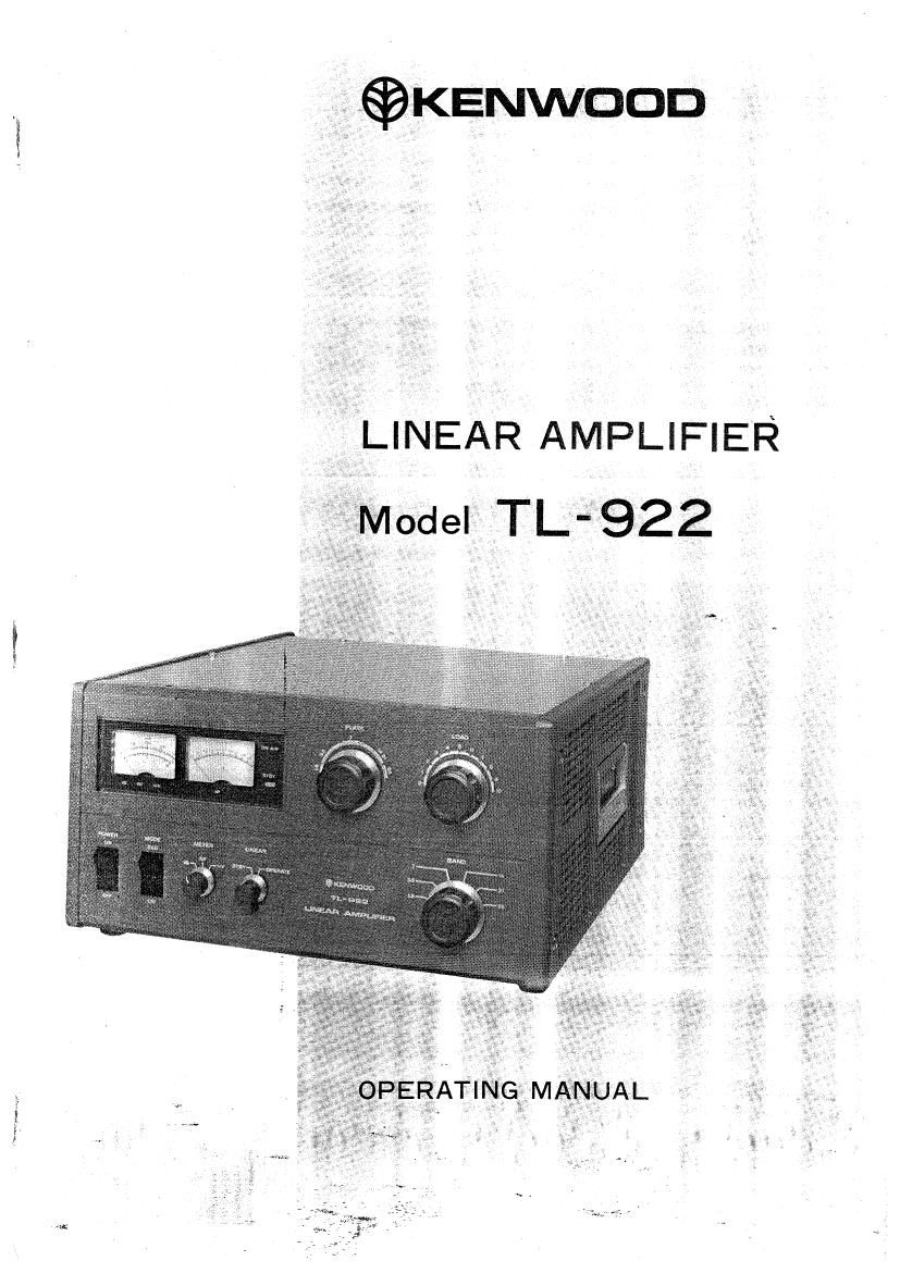 Kenwood TL 922 Owners Manual