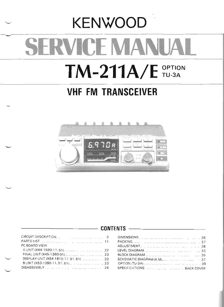 Kenwood TM 211 A Service Manual