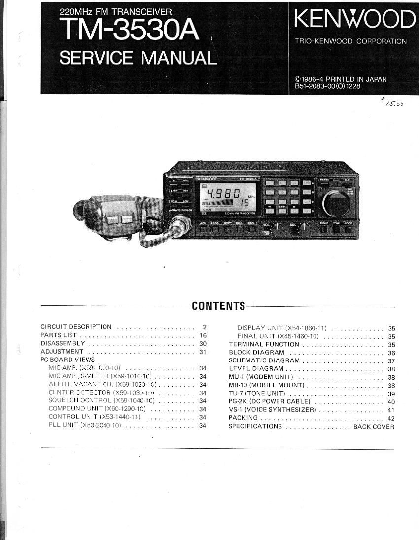 Kenwood TM 3530 A Service Manual
