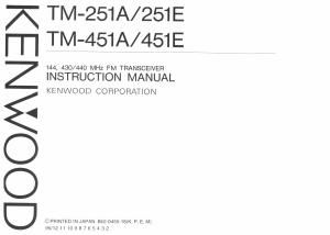 Kenwood TM 451 A Owners Manual