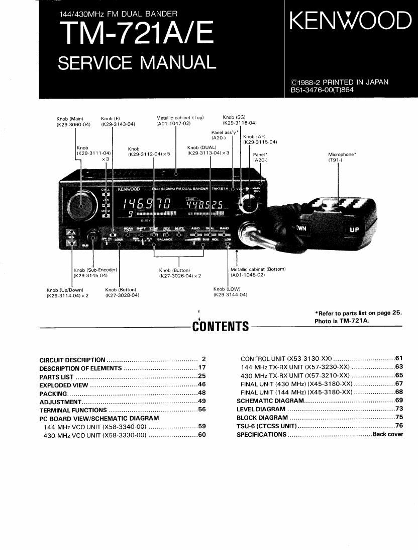 Kenwood TM 721 Service Manual