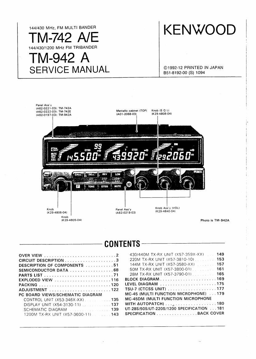 Kenwood TM 742 E Service Manual